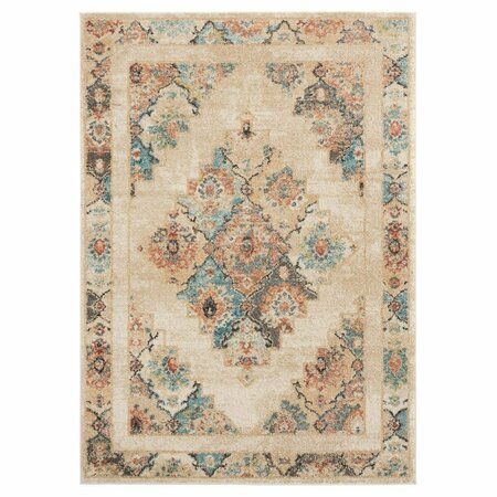 UNITED WEAVERS OF AMERICA 5 ft. 3 in. x 7 ft. 2 in. Marrakesh Dame Cream Rectangle Area Rug 3801 30590 58